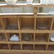Vintage pitch pine furniture, 30 lockers, 1 niche.