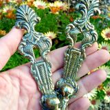 Pair of furniture handles with lock