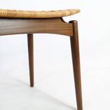 Papercord Stool In Teak By Sigfred Omann Made By Ølholm Møbelfabrik From 1960s