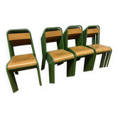 Stella adult school chair in tube and wood
