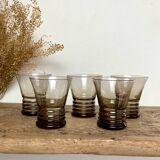 5 small smoked glasses
