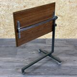 Chariot de service des années 60 et 70, table d'appoint pour dinette, design marron de l'ère spatiale