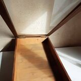 Old sloping pine display case