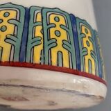 Vase enamelled ceramic roll china decorations of flowers birds Signed