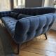 Roche bobois parcours sofa 2pl 1/2 blue velvet fabric