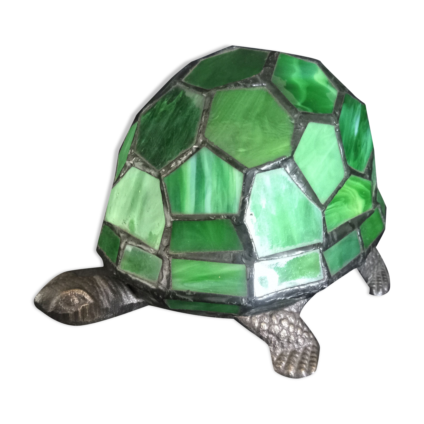 Turtle night light in regulated glass carcass stained glass way