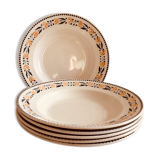 Set of 6 old hollow plates from the Badonviller factory