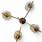 Vintage 4-light chandelier in chiseled glass