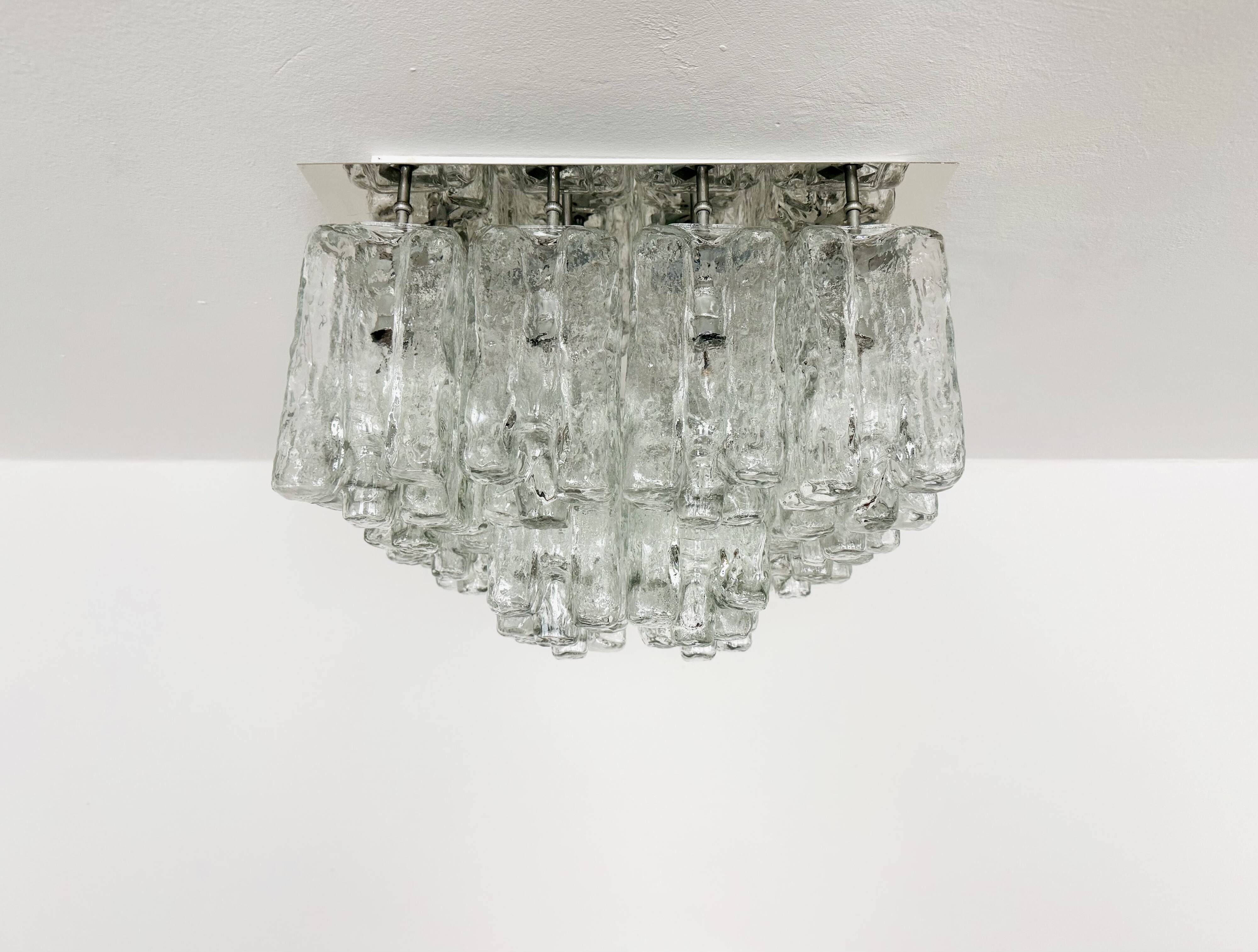 Large Austrian Granada Flush Light by J.T. Kalmar