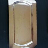 Foie gras serving tray and silver metal toast display