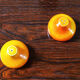 Salt and pepper in orange ceramic, 60s