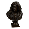 Bronze bust of Molière signed Barbedienne after Houdon 19th century