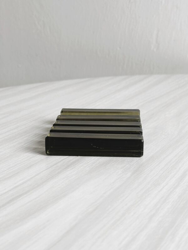 Lot de 5 porte-couteaux en verre fumé