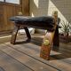 Vintage wooden pouf / camel bench / footrest