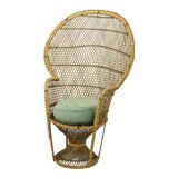 Large Rattan Wicker Peacock Chair Throne Emanuelle Boho 131cm
