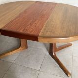 Table scandinave ronde Baumann vintage à pied central étoile extensible