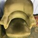 Paire de fauteuils crapaud velours Kaki
