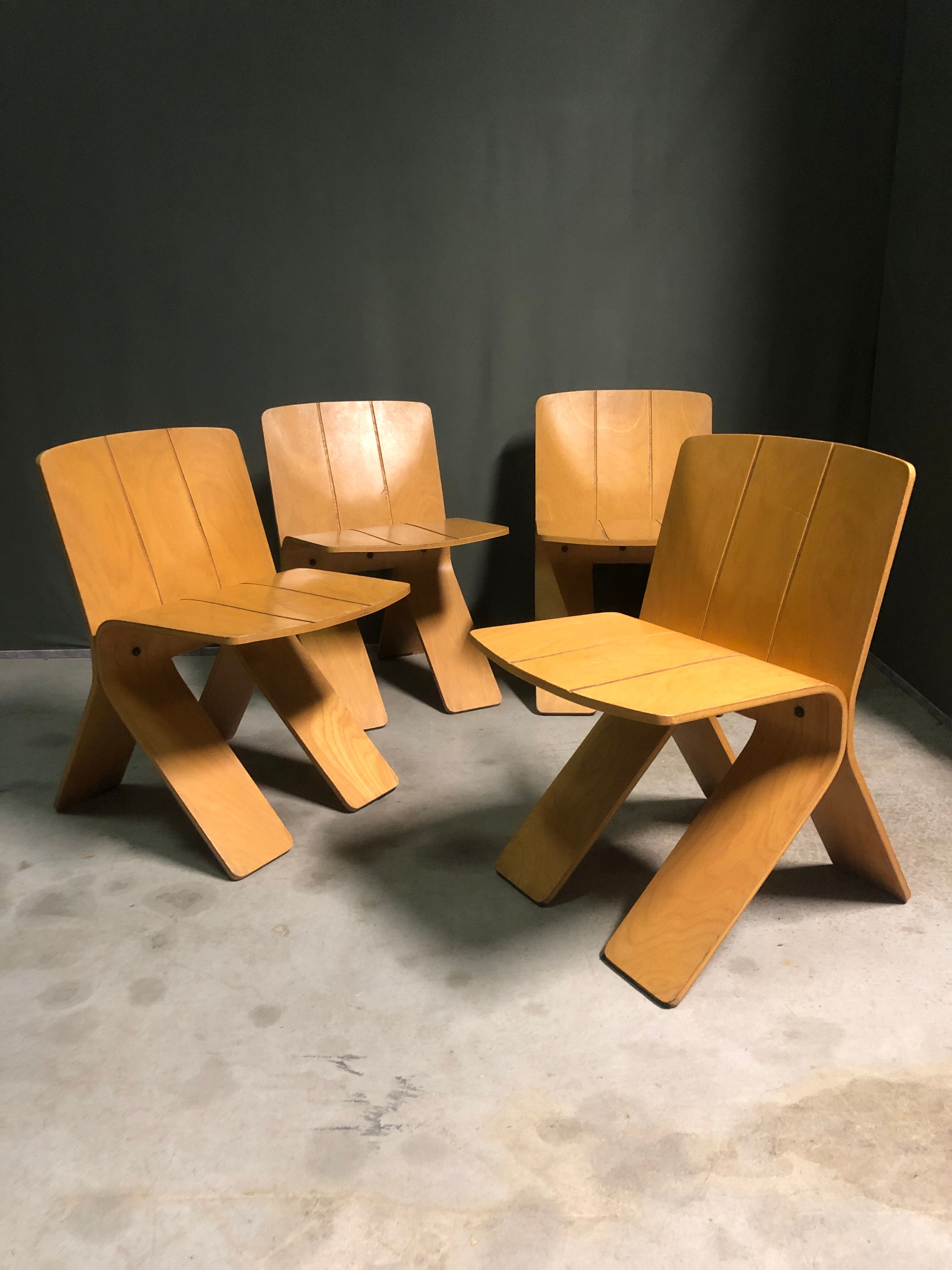 1970's plywood chairs