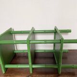 Table with 3 wood and bamboo trays