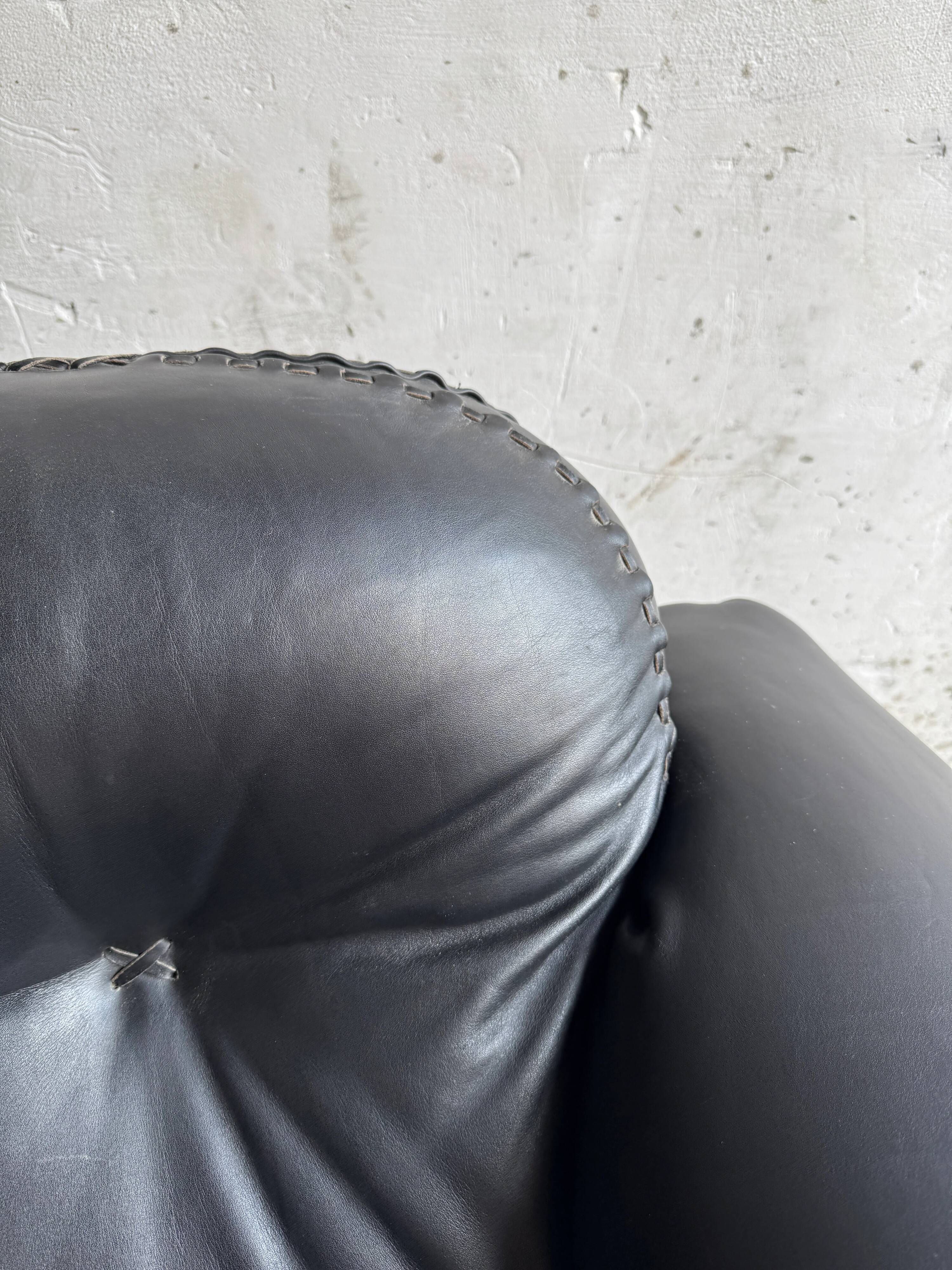 Fauteuil lounge De Sede DS-101 en cuir noir