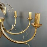 Lustre ananas en métal brossé et métal doré