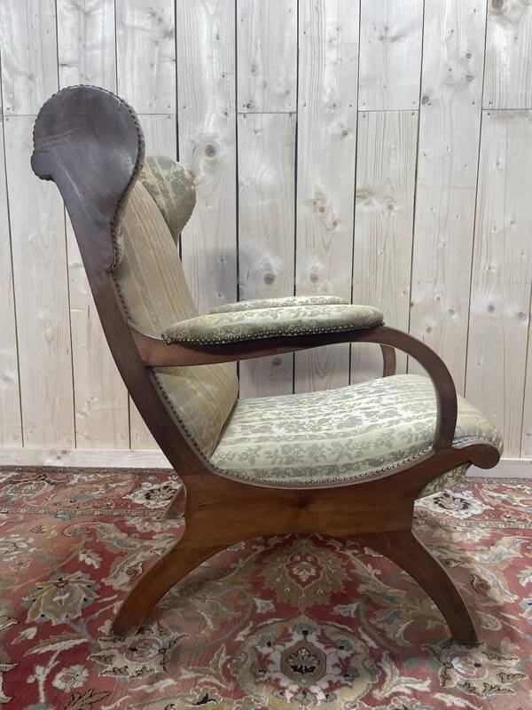 Fauteuil anglais en acajou à oreilles