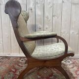 Fauteuil anglais en acajou à oreilles