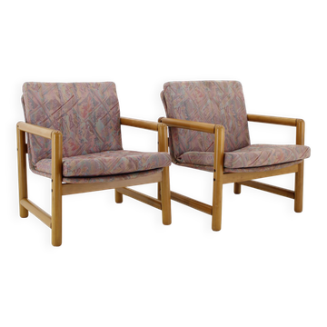 1970s Pair of Beech Armchairs and Coffee Table  by TON, Czechoslovakia