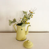 Vintage yellow and black enamelled coffee maker