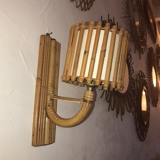 Vintage rattan wall lamp