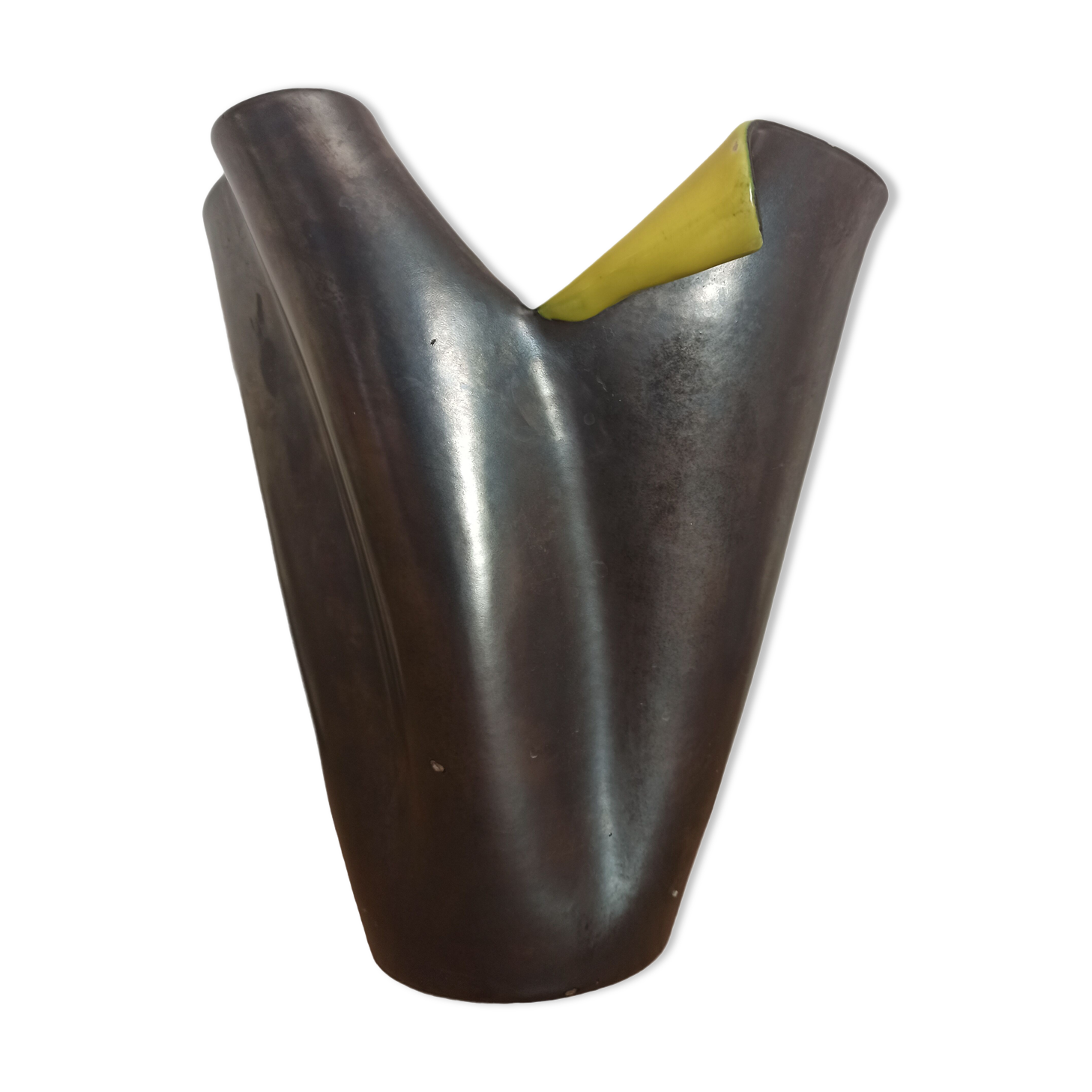 Vase ceramic black Elchinger