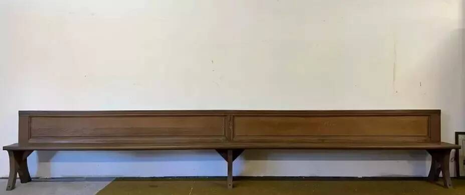 Church bench with paneled backs, 19th century, circa 1880