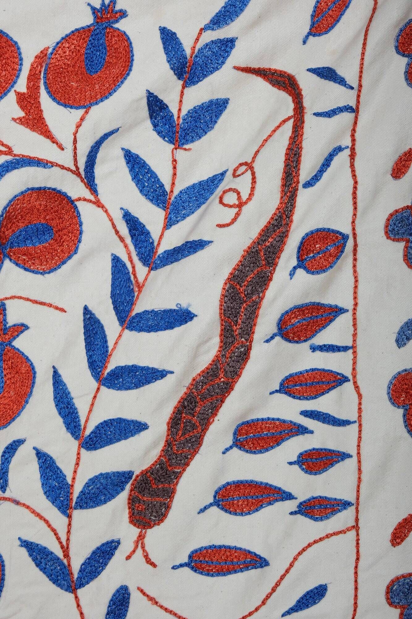 Vintage hand-embroidered tribal tapestry 109x186 cm