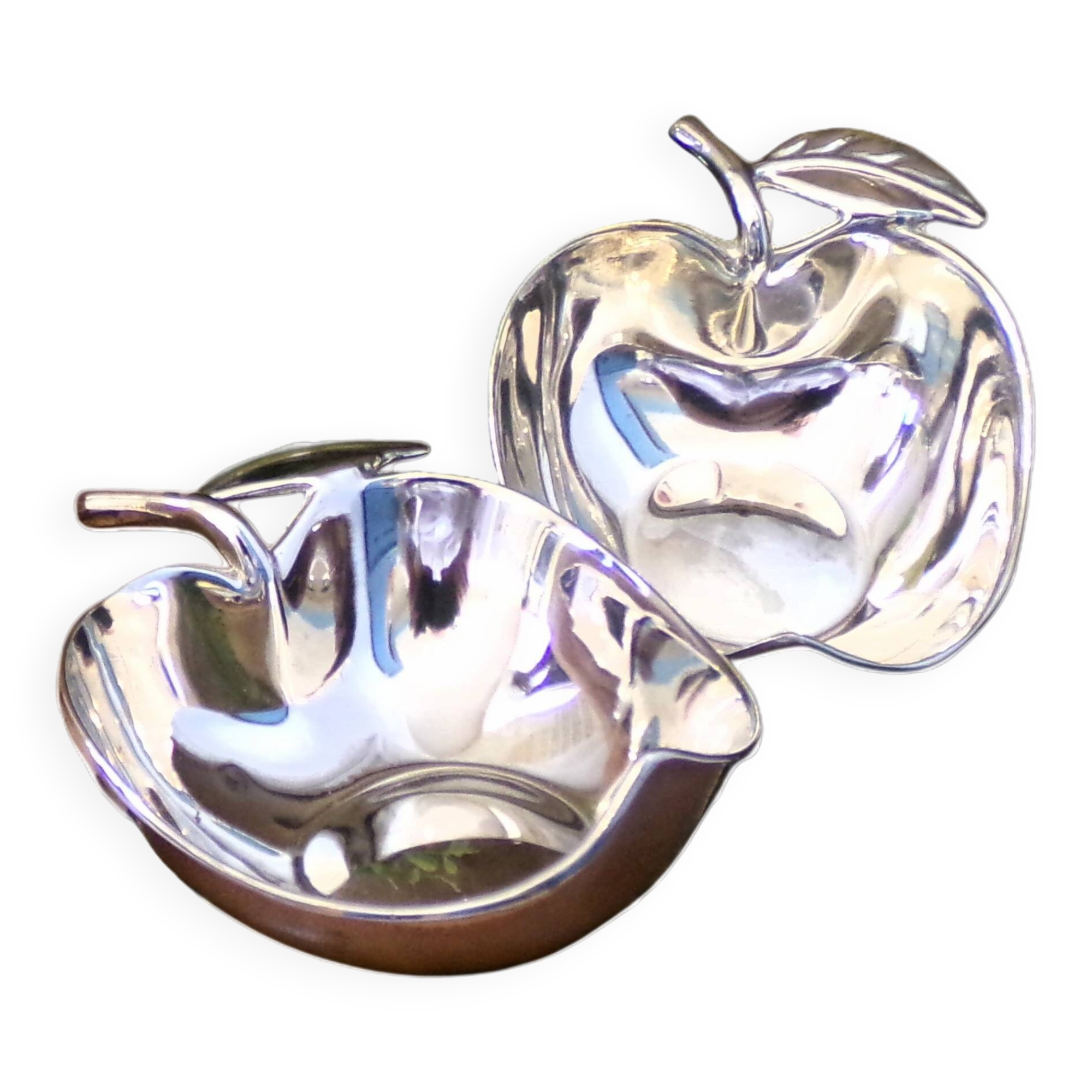Small silver-plated apple bowls / Trinket dish
