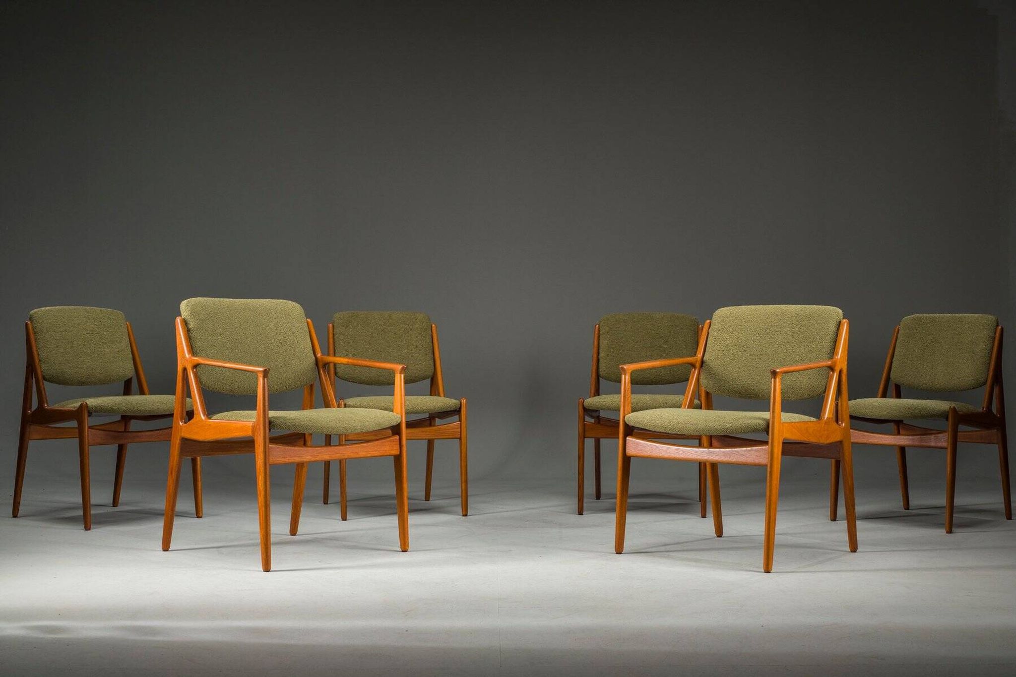 Danish Ella chairs in teak attributed to Arne Vodder for Vamo Sønderborg, 1960s, set of 6