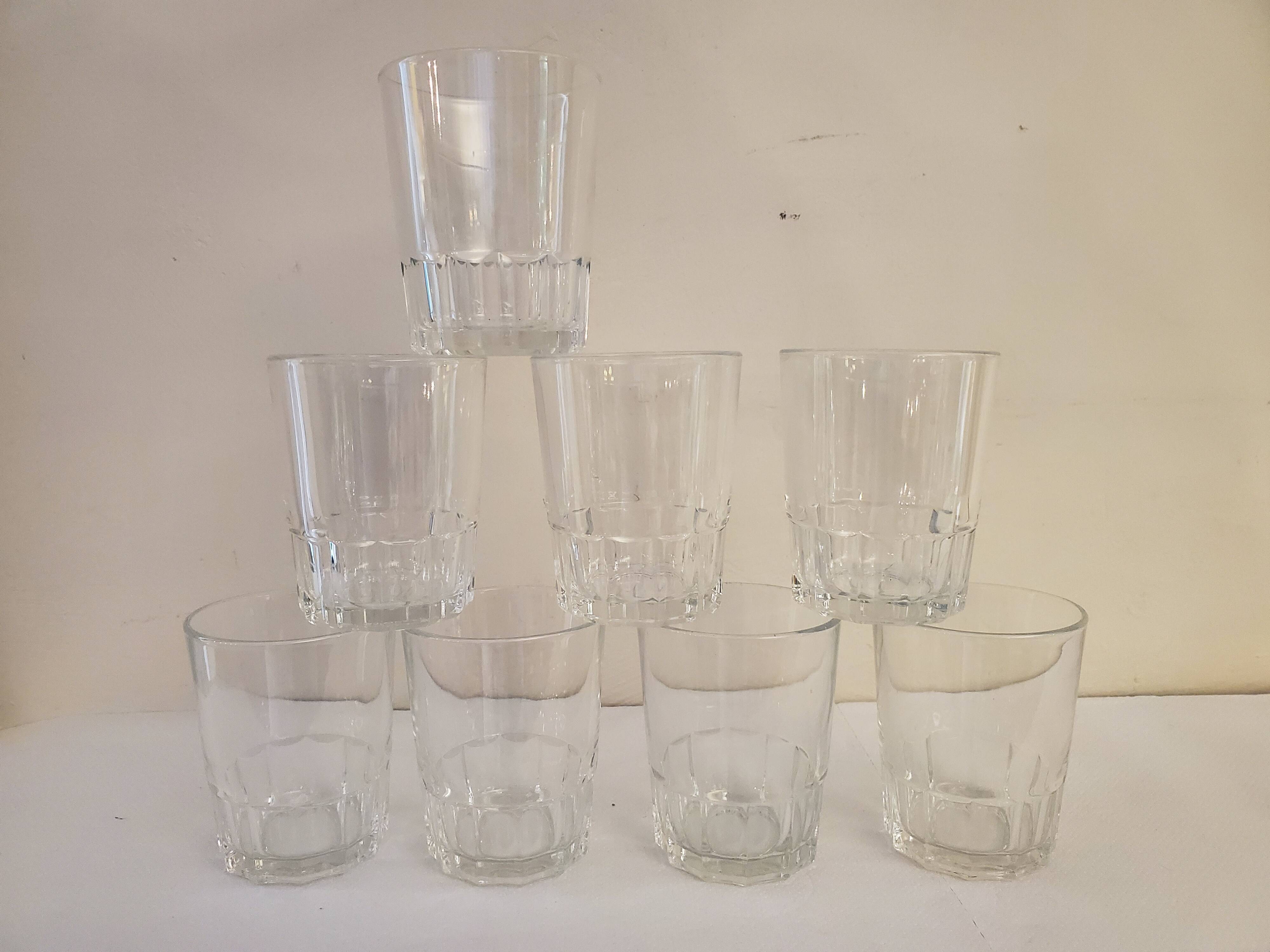 8 50's water glasses