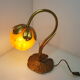 Bronze water lily foot lamp and Art Nouveau style glass paste