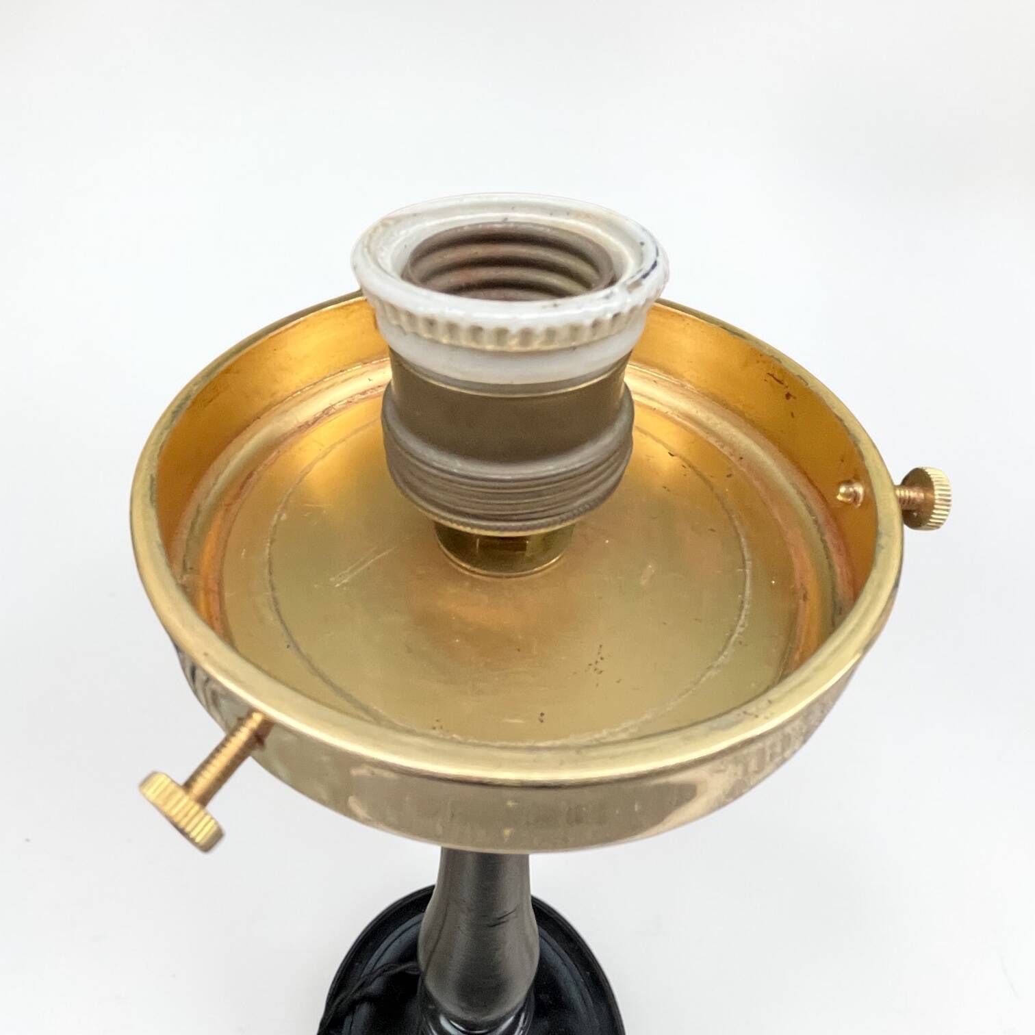 Art Deco torch lamp with flame globe and Napoleon III base - torch lamp