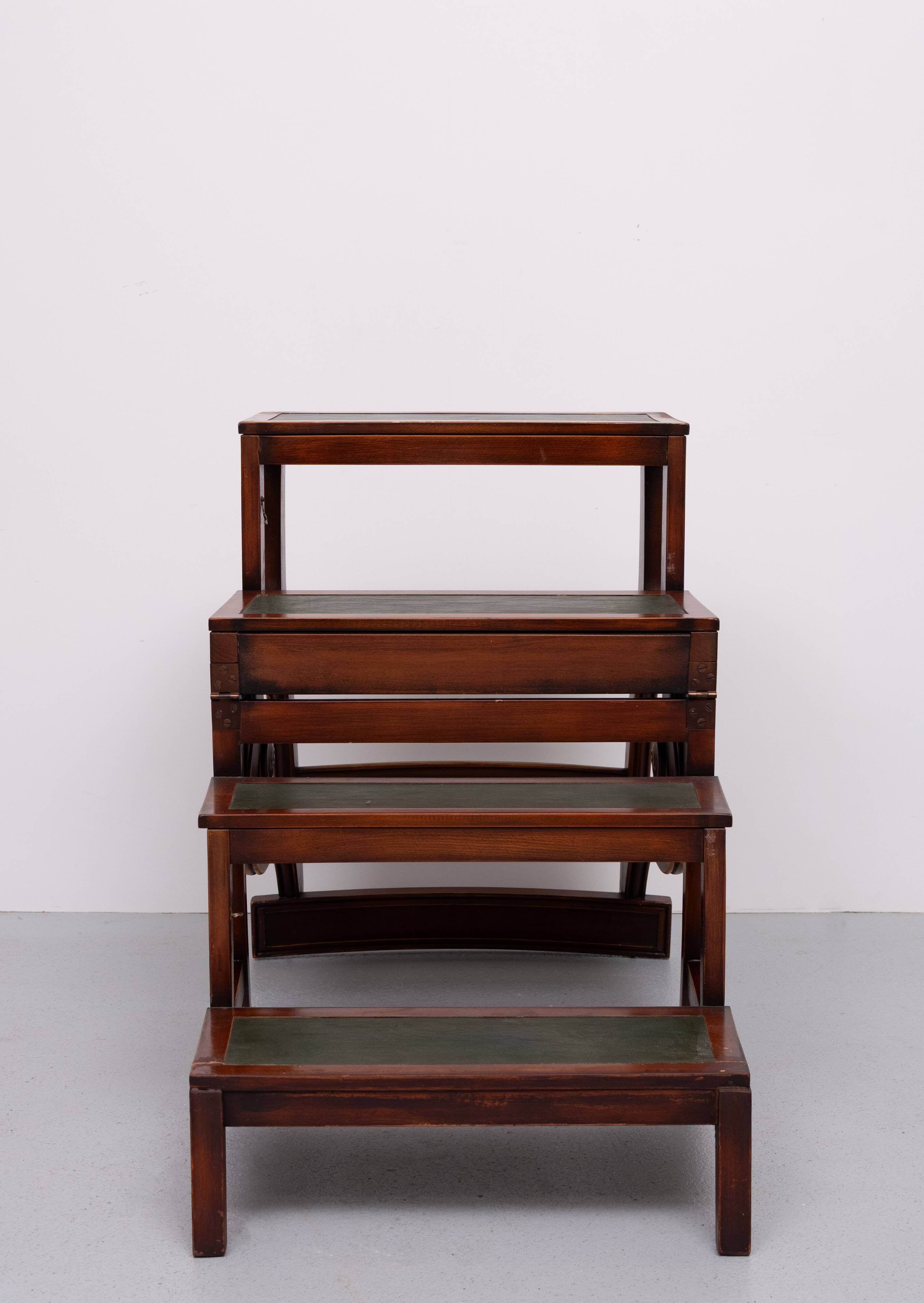 A Regency style Mahogany library chair /steps. England