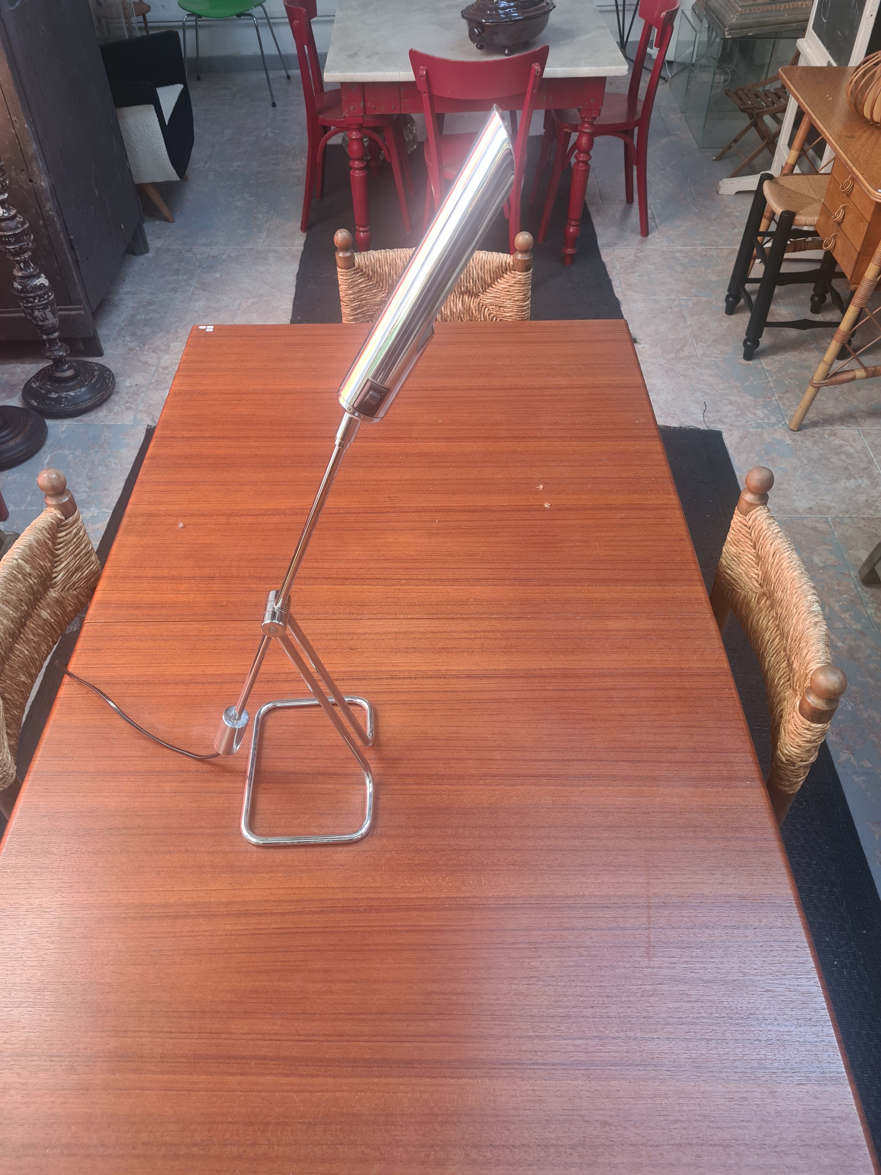 Ikea vintage metal chrome lamp with balencier 70s