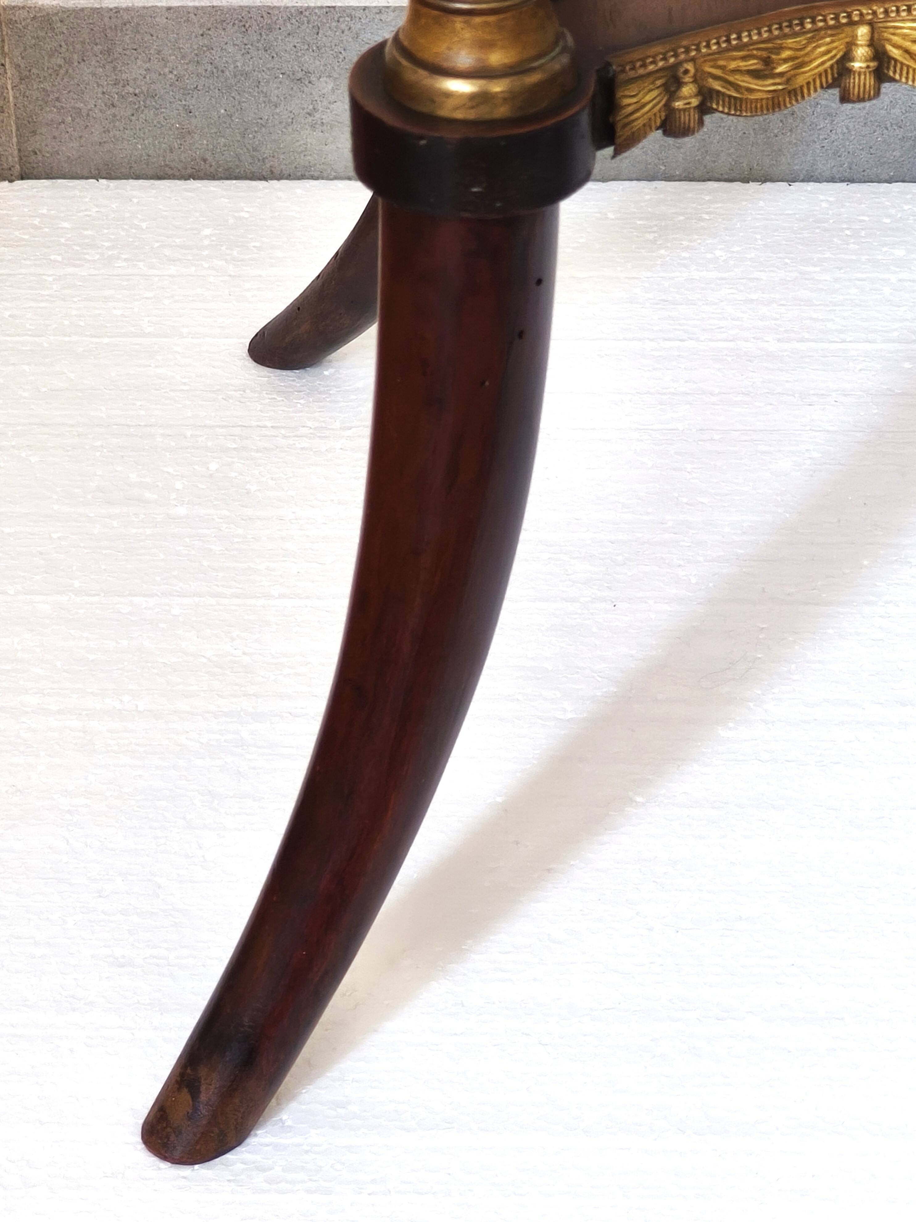 Napoleon III style side table in solid walnut, onyx top and details.