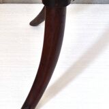 Napoleon III style side table in solid walnut, onyx top and details.