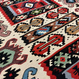 Handmade vintage runner rug red wool turkish area rug - 81x200cm
