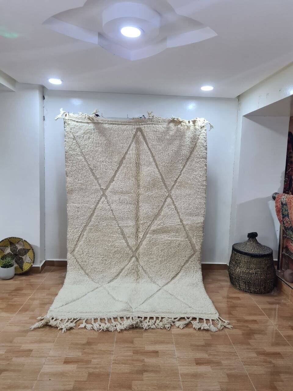 Handmade wool Berber rug 250x150 cm