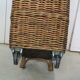 Basket woven wicker, trolley on wheels