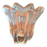 Mini crystal tulip vase signed Daum France