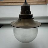 Lampe suspendue vintage en laiton lourd