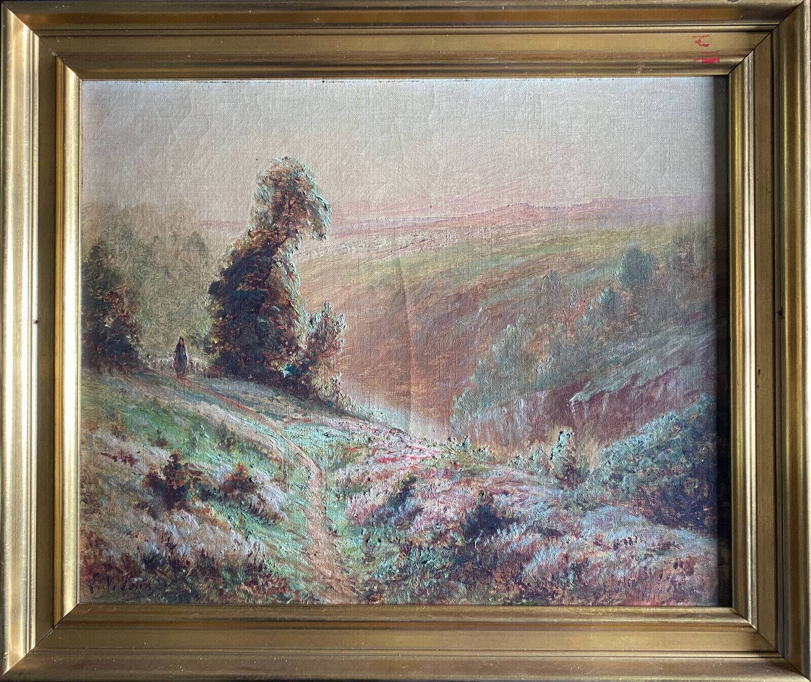 HST painting "Creuse Valley with shepherd" signed LV Pons 19th century