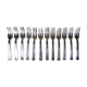 Old box 12 dessert forks in silver metal