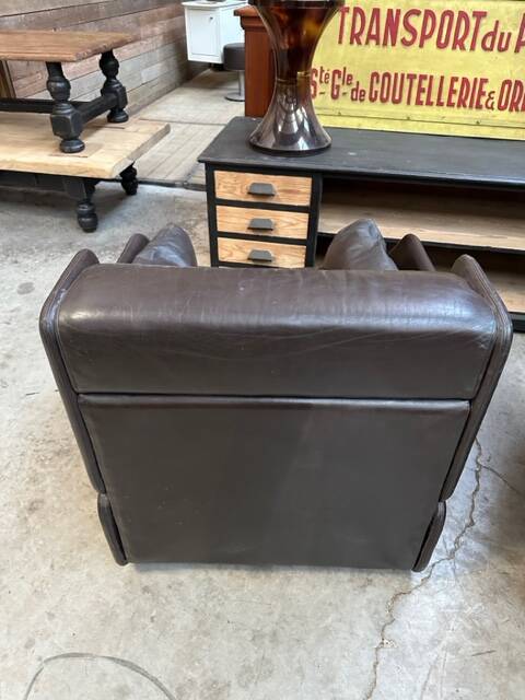 Ensemble de salon en cuir années 80